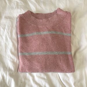 Pink Striped American Eagle Pullover Sweater, XS